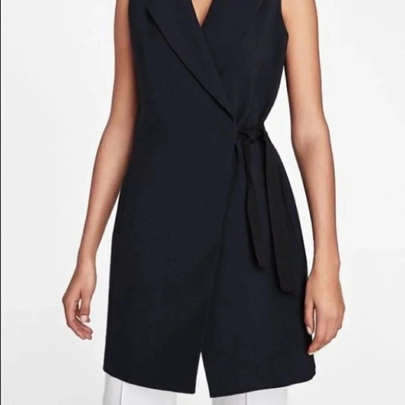 ZARA - Sleeveless Heavy Dark Blue Waistcoat - Picture 2 of 6